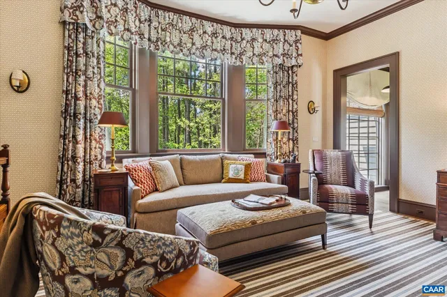 a bedroom with a bed and furniture