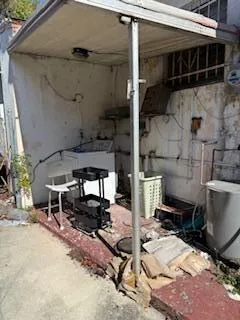 a view of a bench in a garden