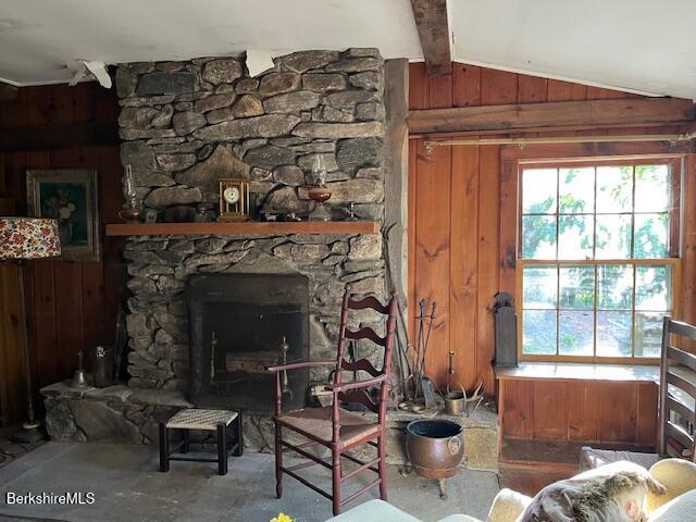 398 Rhoades And Bailey Road New Marlborough, MA 01259 - Photo 15 of 18 a living room with furniture and a fireplace