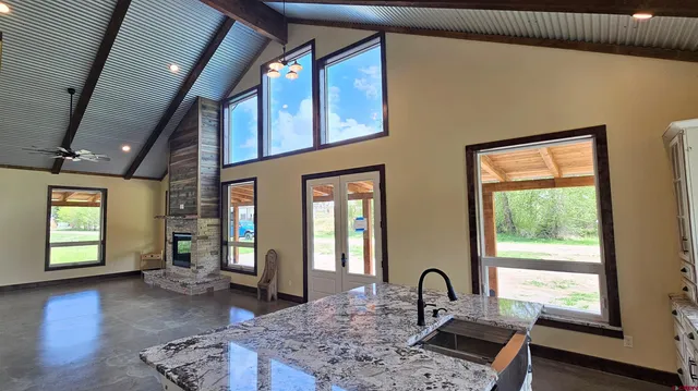 a living room with furniture and window