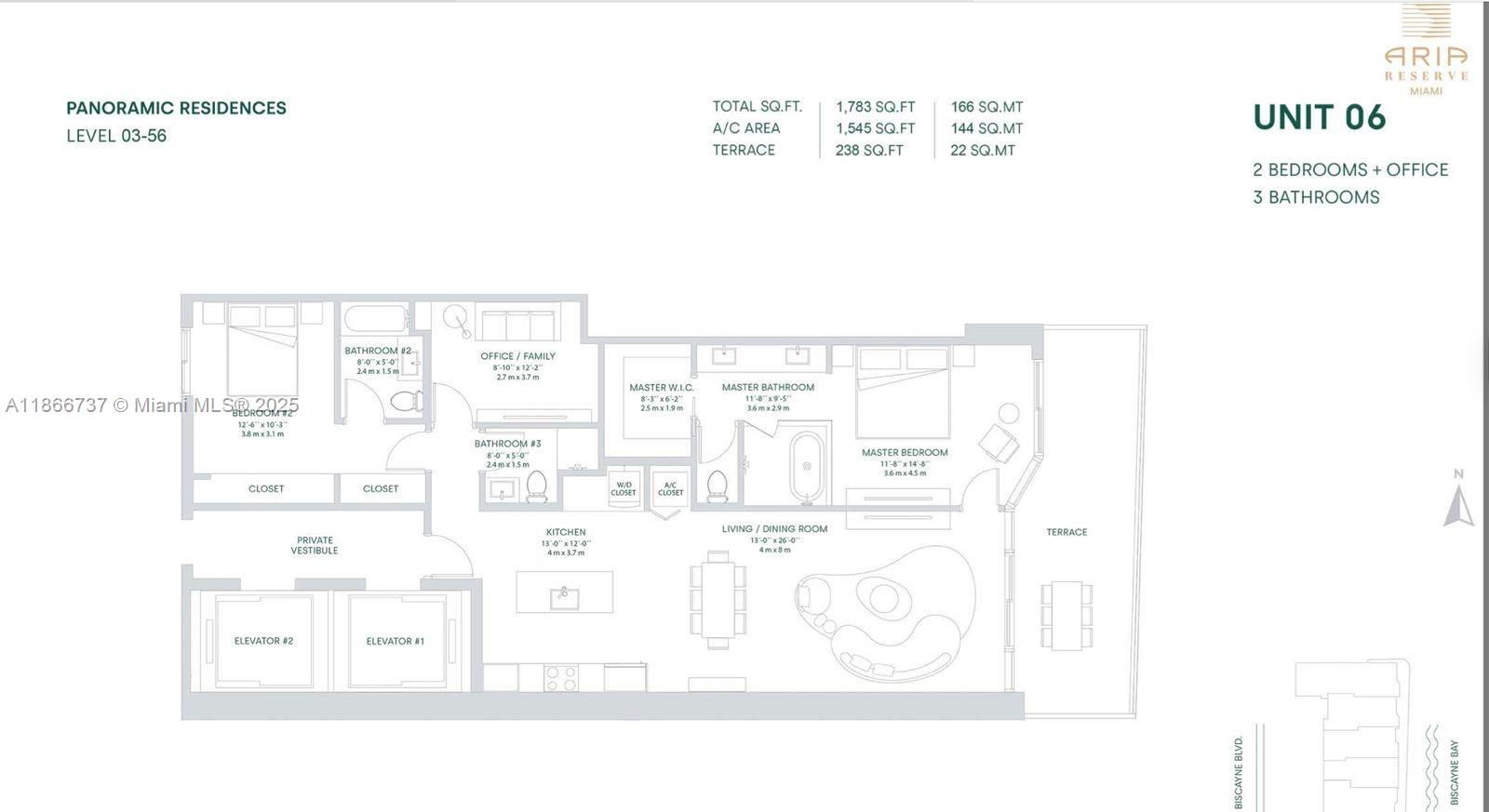 700 Northeast 24th Street, Unit 4206 Miami, FL 33137 - Photo 79 of 79 a picture of a floor plan