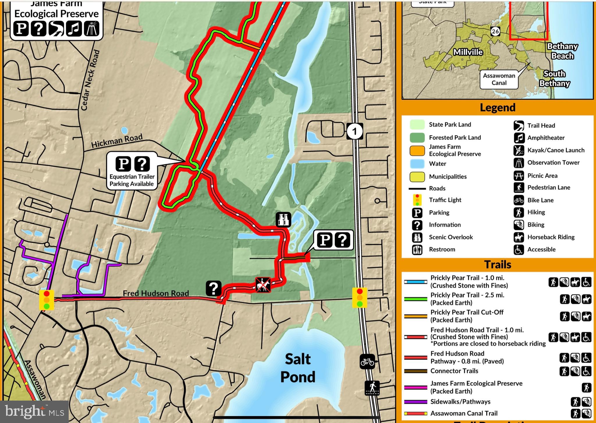 30413 Cedar Neck Road, Unit 310 Ocean View, DE 19970 - Photo 64 of 65 Trail Map Fresh Pond State Park Trail Legend