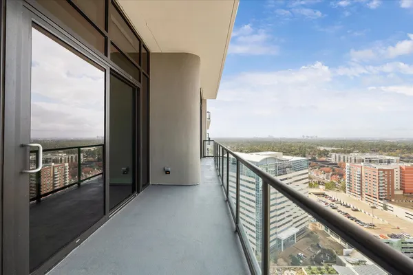a view of balcony with city view