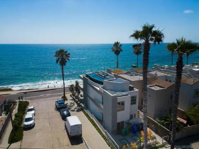 a view of a lake with a city