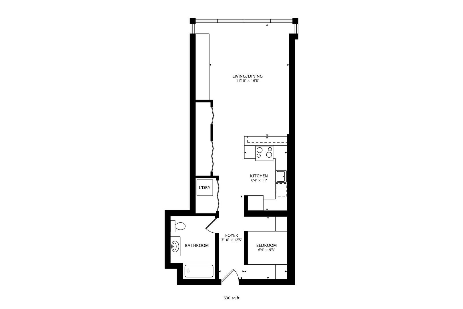 2 East Erie Street, Unit 2204 Chicago, IL 60611 - Photo 19 of 19 a picture of a floor plan