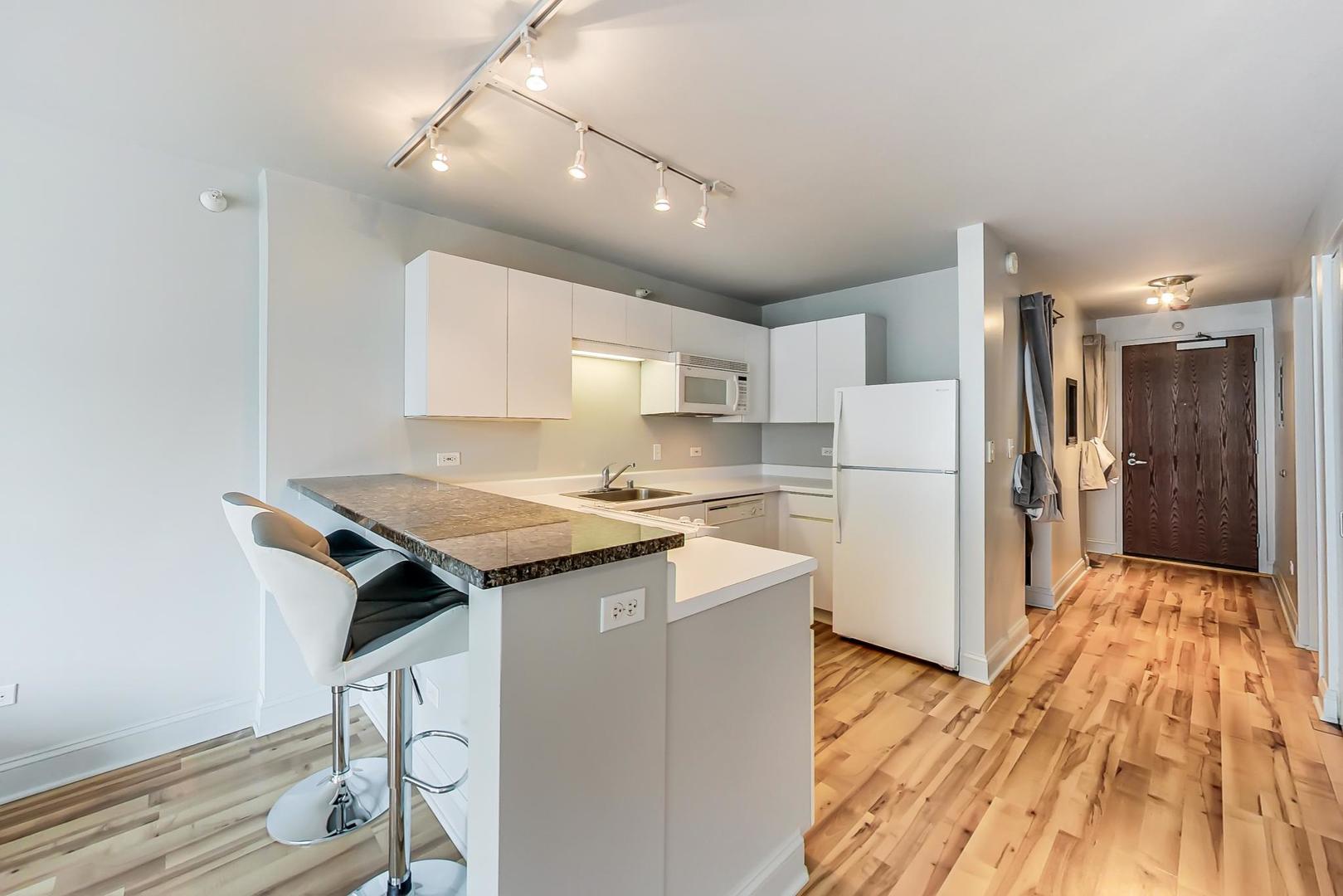 2 East Erie Street, Unit 2204 Chicago, IL 60611 - Photo 8 of 19 a kitchen with a sink a refrigerator and a stove