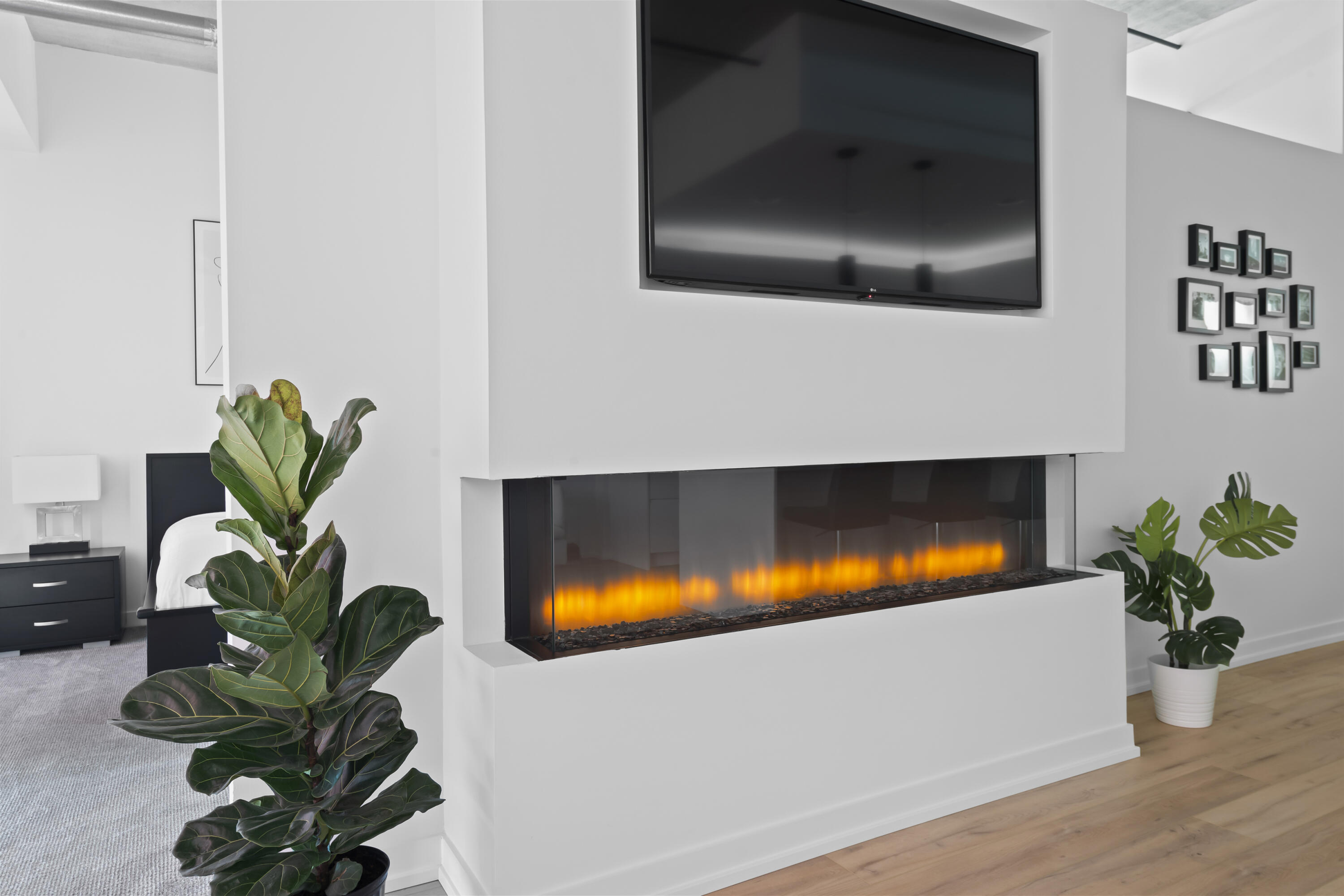 350 North Main Street, Unit 716 Royal Oak, MI 48067 - Photo 11 of 35 Living Area - Electrc Fireplace