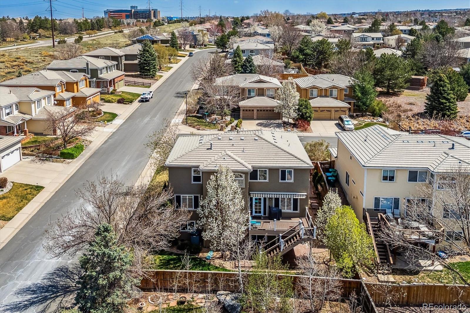 9109 South Ironwood Way Highlands Ranch, CO 80129 - Photo 45 of 49 an aerial view of a house with a garden