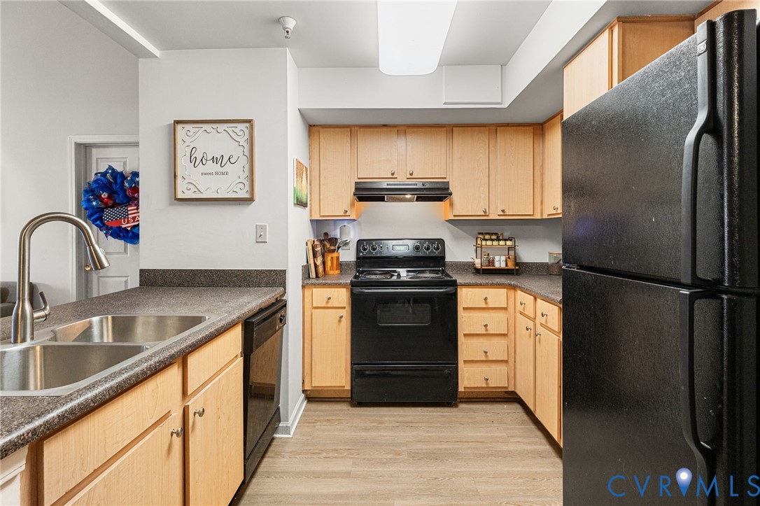 724 Bristol Village Drive, Unit 303 Midlothian, VA 23114 - Photo 11 of 14 a kitchen with a refrigerator and a sink