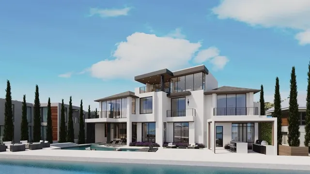 a view of a building with a street