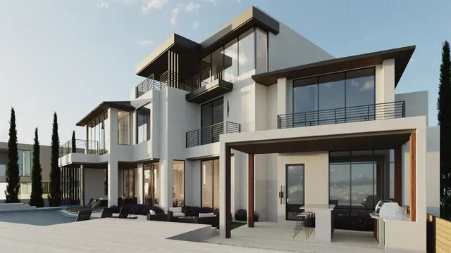 a room with furniture and white walls