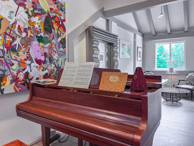 a living room with furniture and window