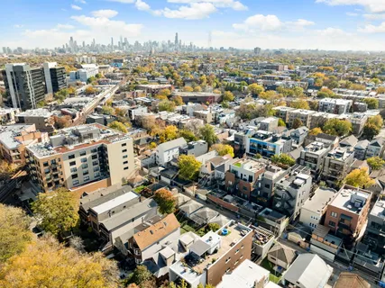 an aerial view of a city