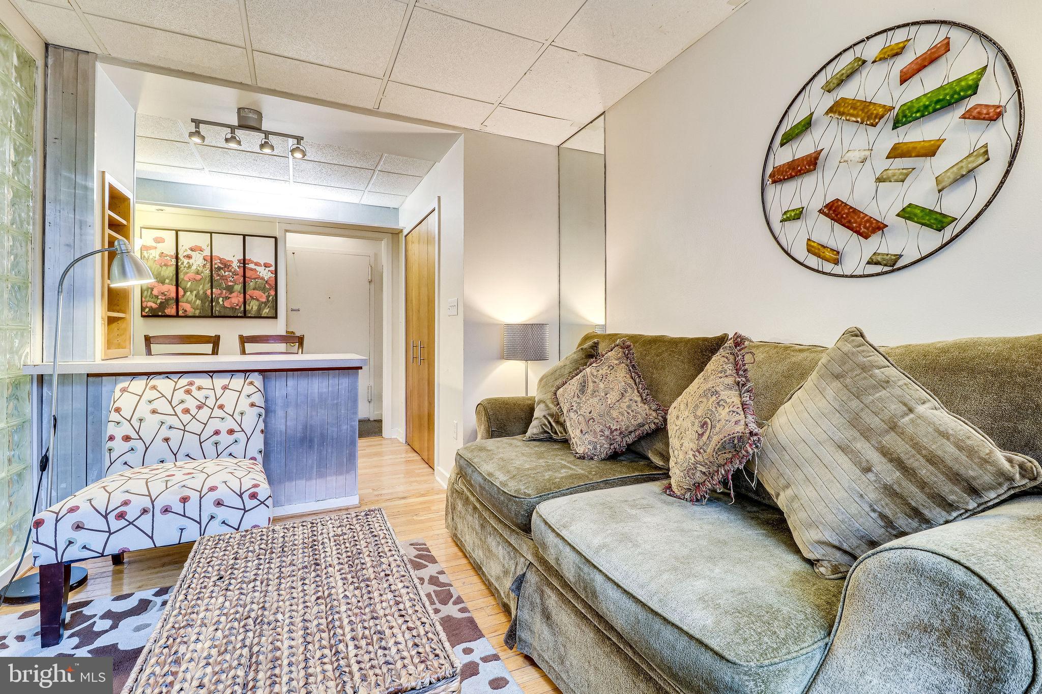 1111 Arlington Boulevard, Unit 812 Arlington, VA 22209 - Photo 16 of 37 a living room with a couch and chandelier