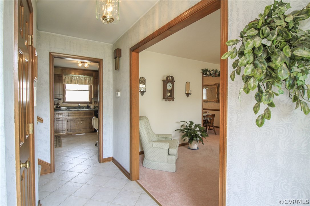 1500 Austin Road Chester, VA 23836 - Photo 12 of 30 a view of a hallway with bathroom and glass door