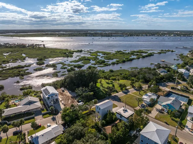 an aerial view of multiple house