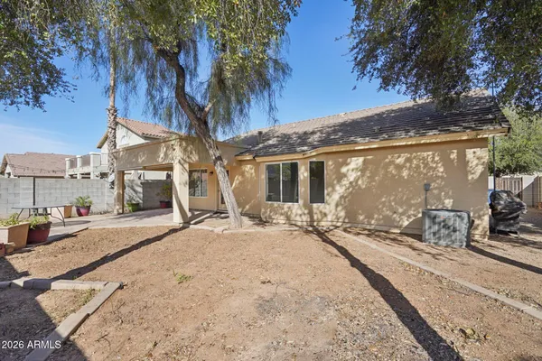 a view of a house with a patio