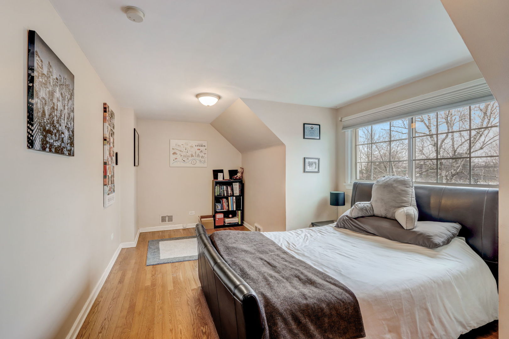 3220 Techny Road Northbrook, IL 60062 - Photo 20 of 37 a bedroom with a bed and wooden floor