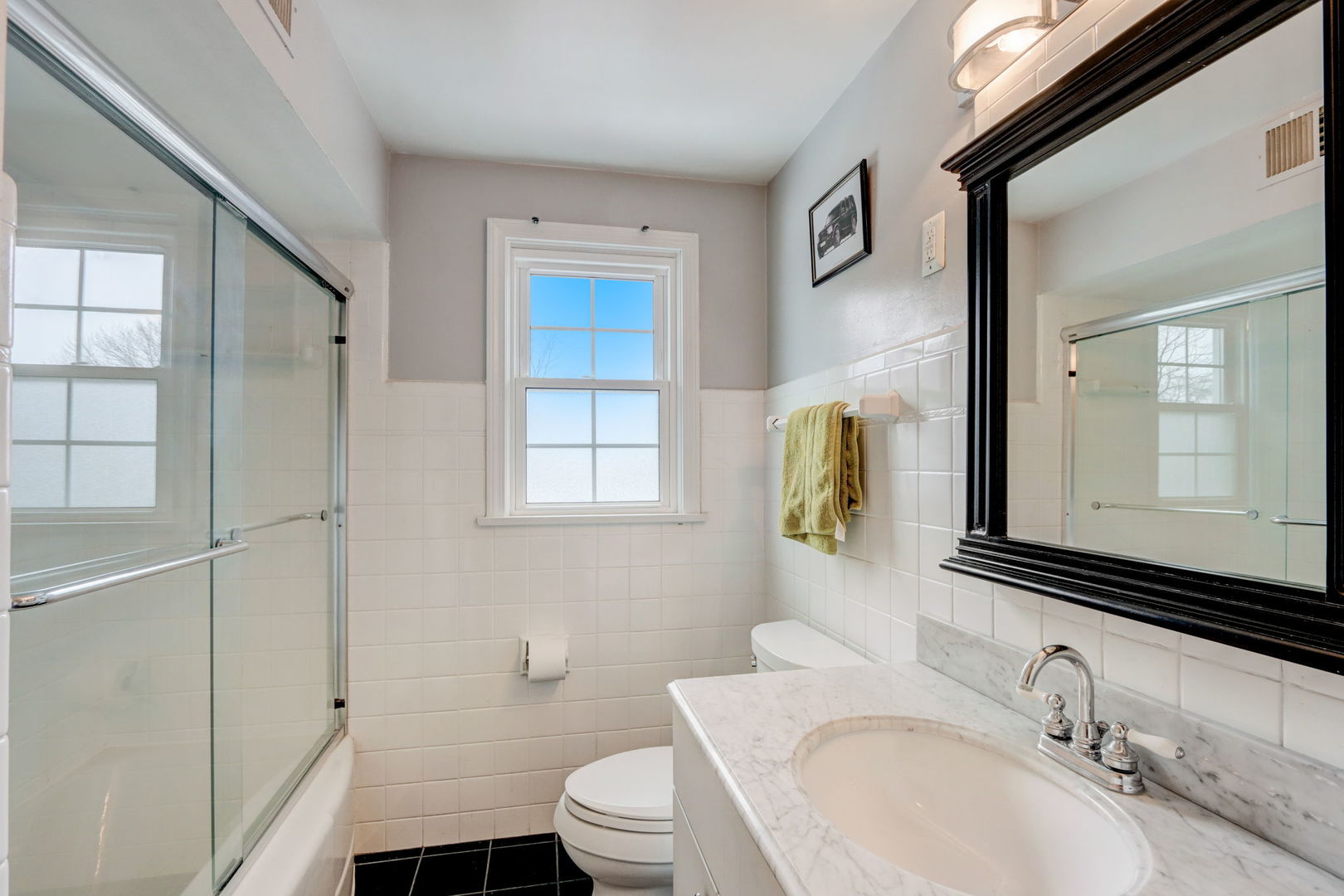 3220 Techny Road Northbrook, IL 60062 - Photo 22 of 37 a bathroom with a granite countertop sink toilet and shower