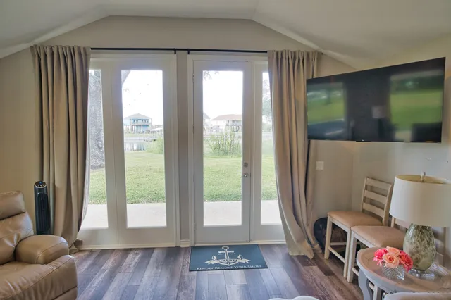 a living room with furniture