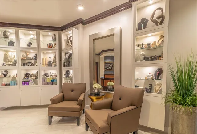 a living room with furniture