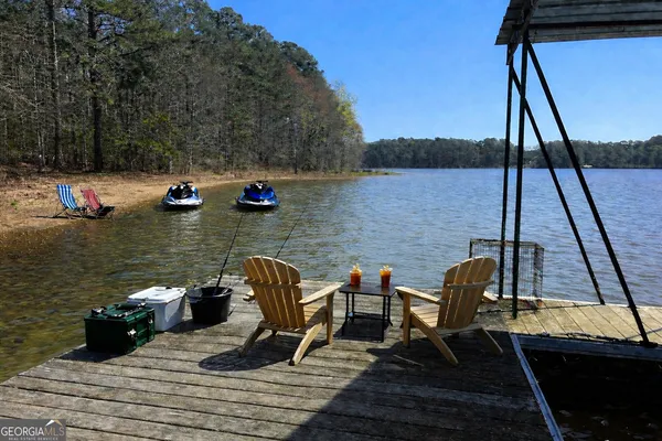 a view of a lake from a roof deck