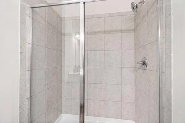 a bathroom with a shower