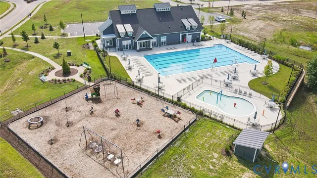 an aerial view of a house