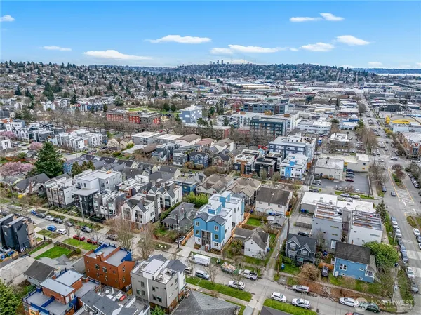 an aerial view of a city