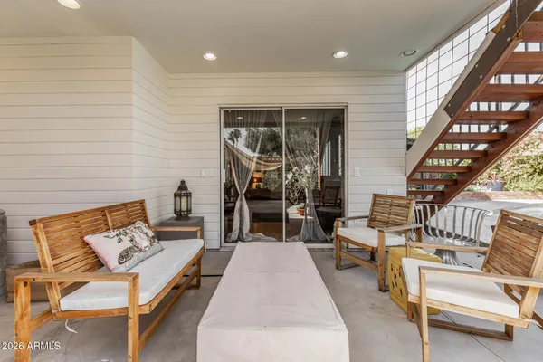 a view of a yard with swimming pool