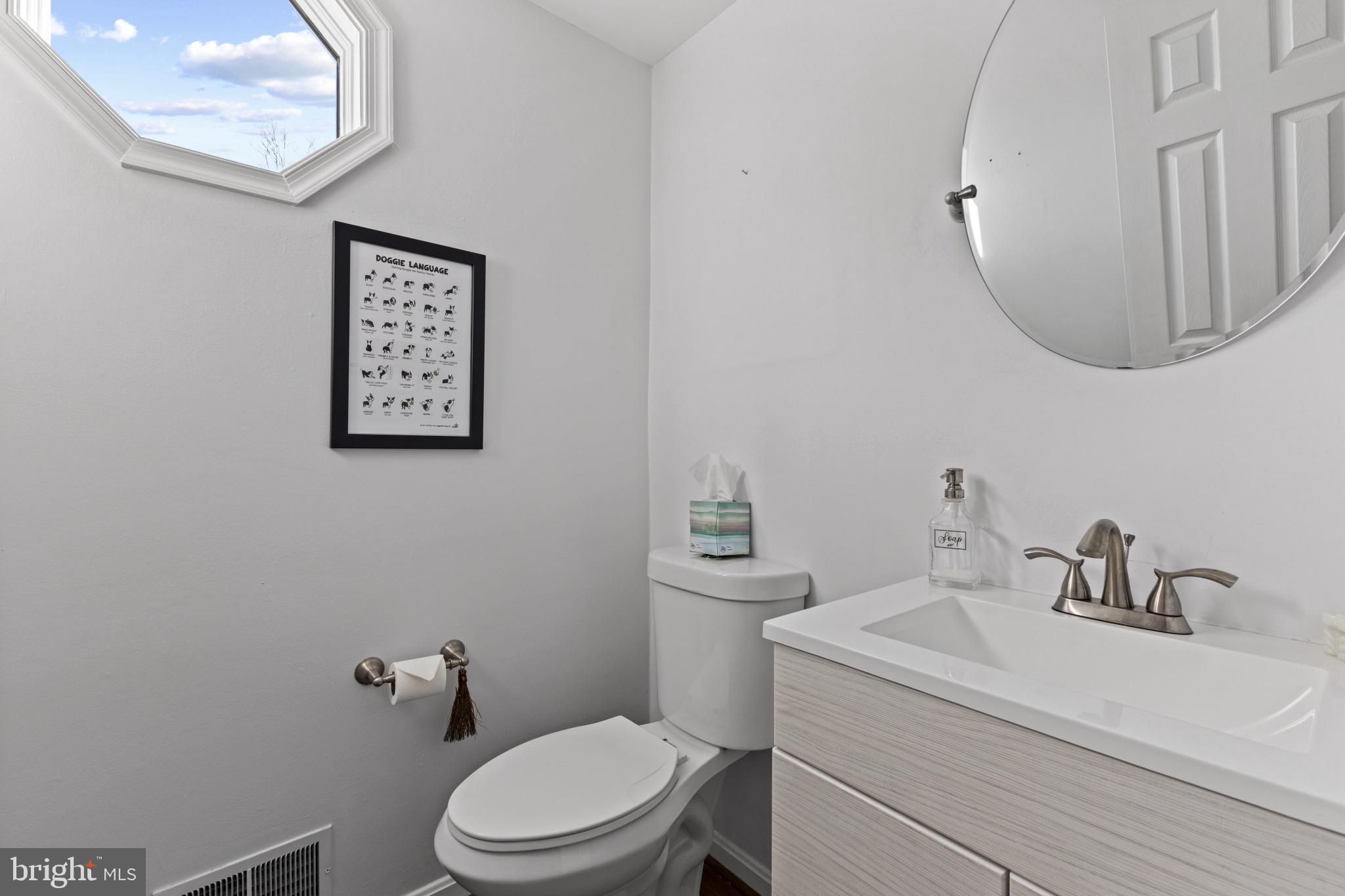 204 Ring Neck Court Chester, MD 21619 - Photo 14 of 29 a bathroom with a toilet a sink and mirror