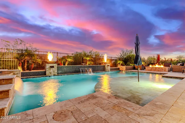 a view of a swimming pool and a terrace