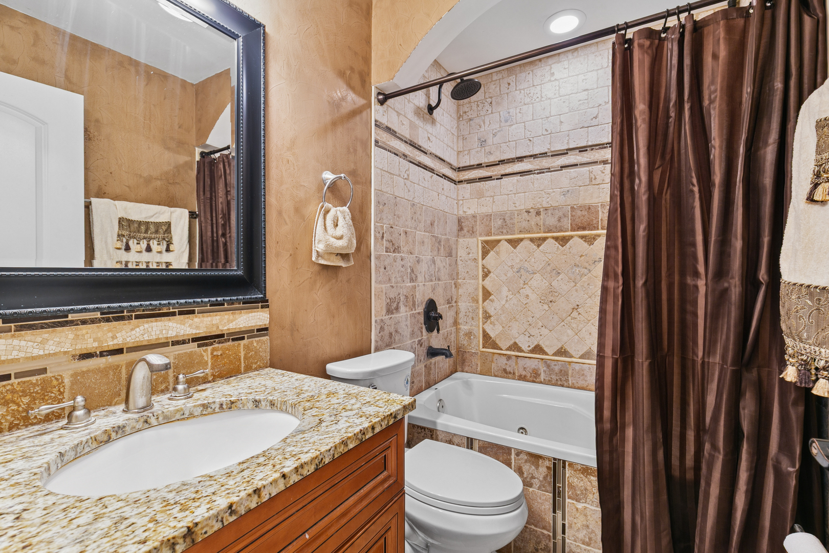 6306 Beaver Dam Road Matteson, IL 60443 - Photo 14 of 20 a bathroom with a granite countertop sink toilet and shower