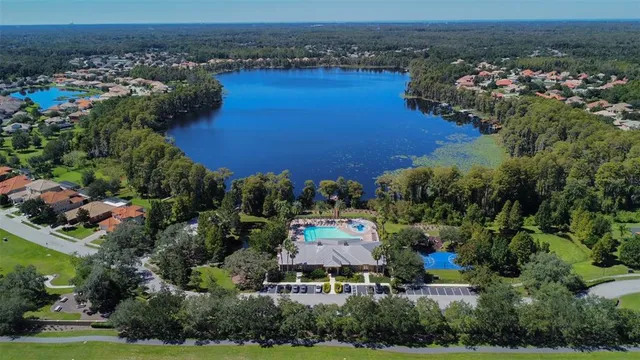 an aerial view of a house