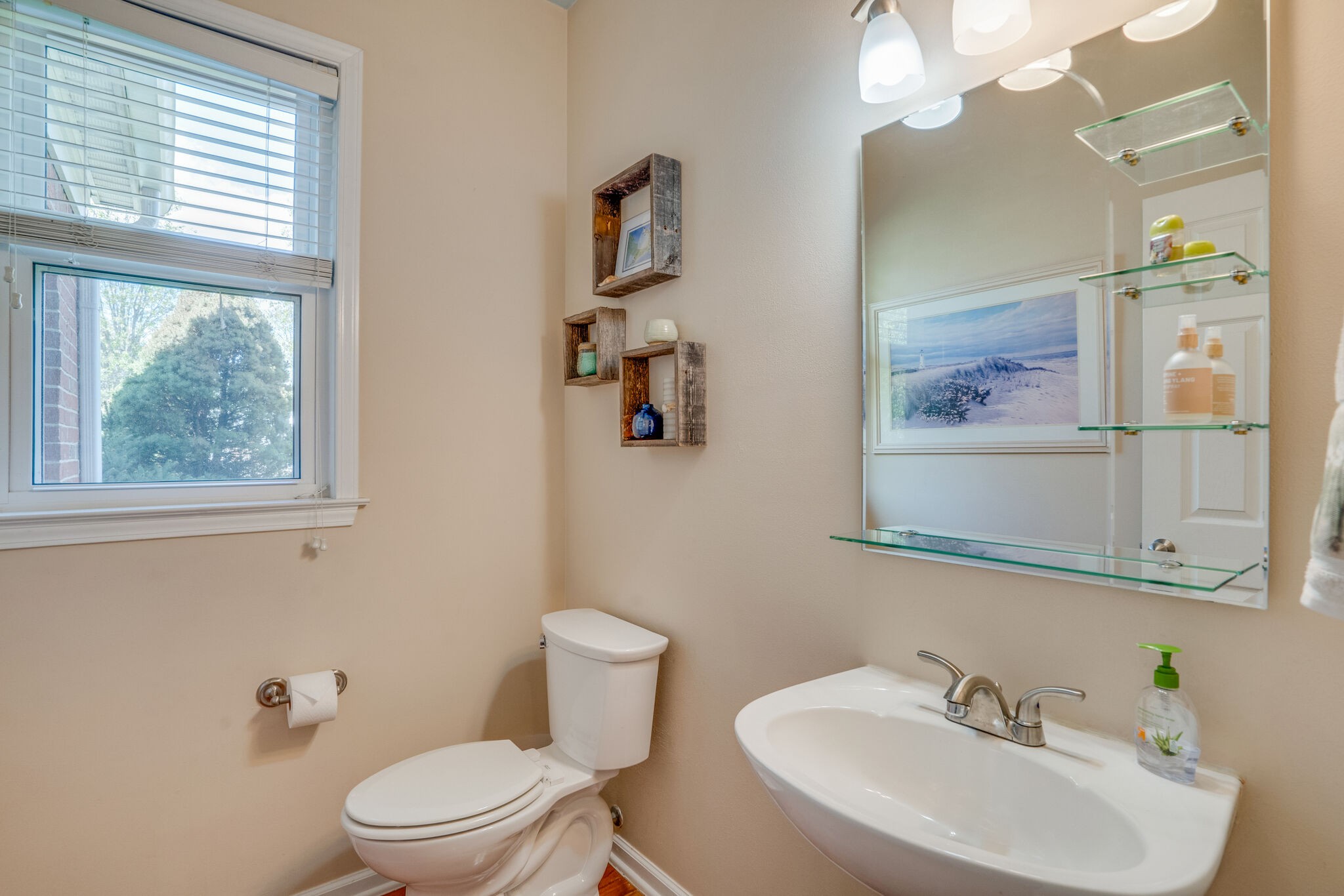 305 Knowle Place Franklin, TN 37069 - Photo 9 of 34 a bathroom with a toilet a sink and mirror