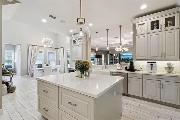 a bedroom with two beds and painted walls