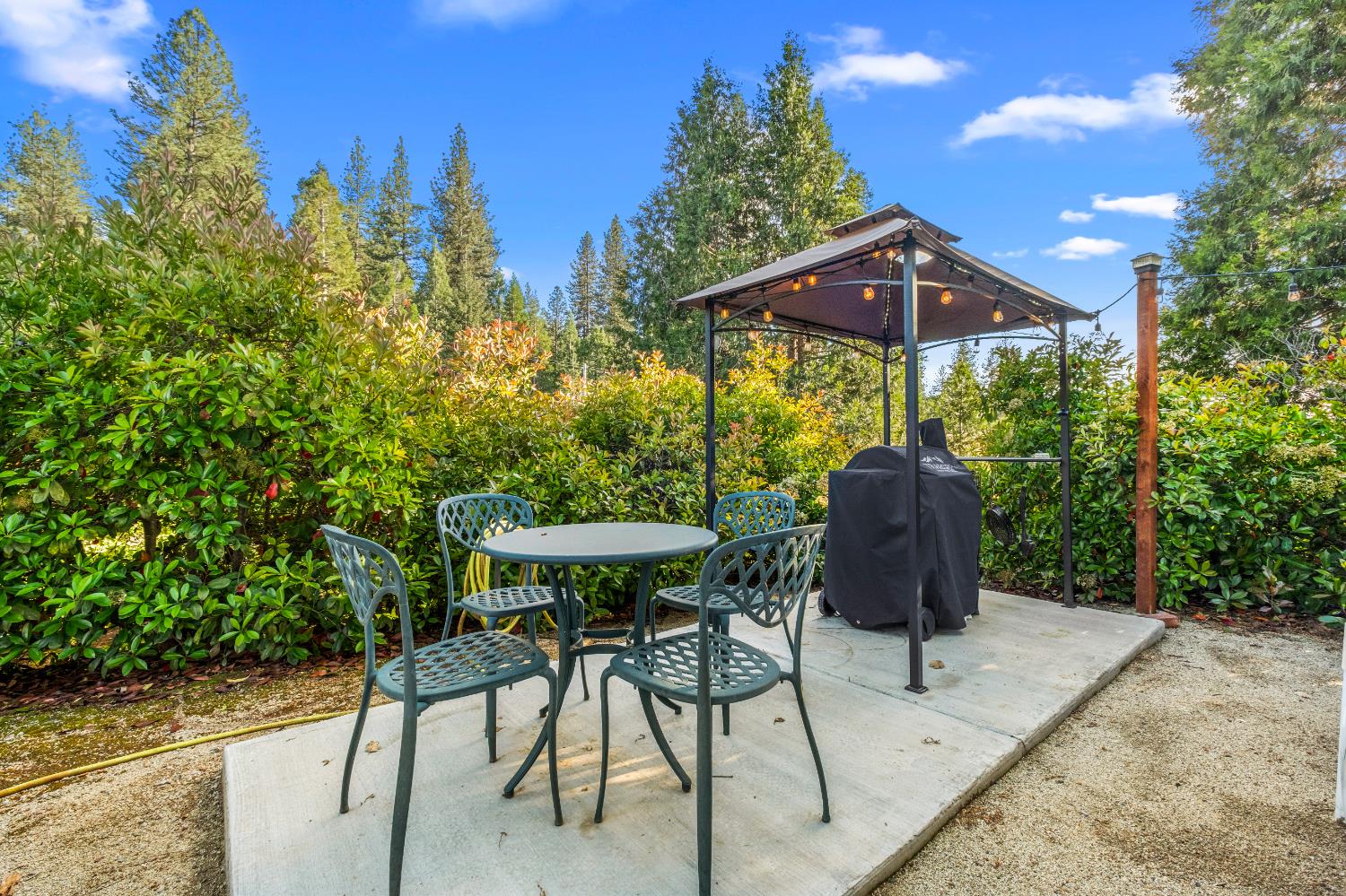 3217 Pleasant Valley Road Placerville, CA 95667 - Photo 44 of 59 a view of patio with chairs and table under an umbrella