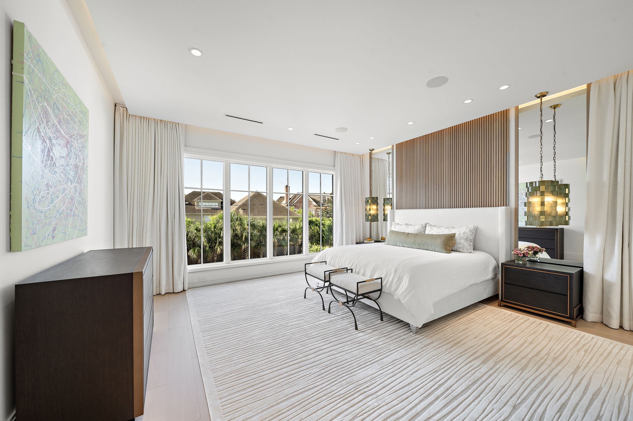 3649 Chevy Chase Drive Houston, TX 77019 - Photo 29 of 50 Foam-insulated walls for a true serenity retreat, floating ceiling with cove lighting, and surrounded by walls of windows for natural light throughout.