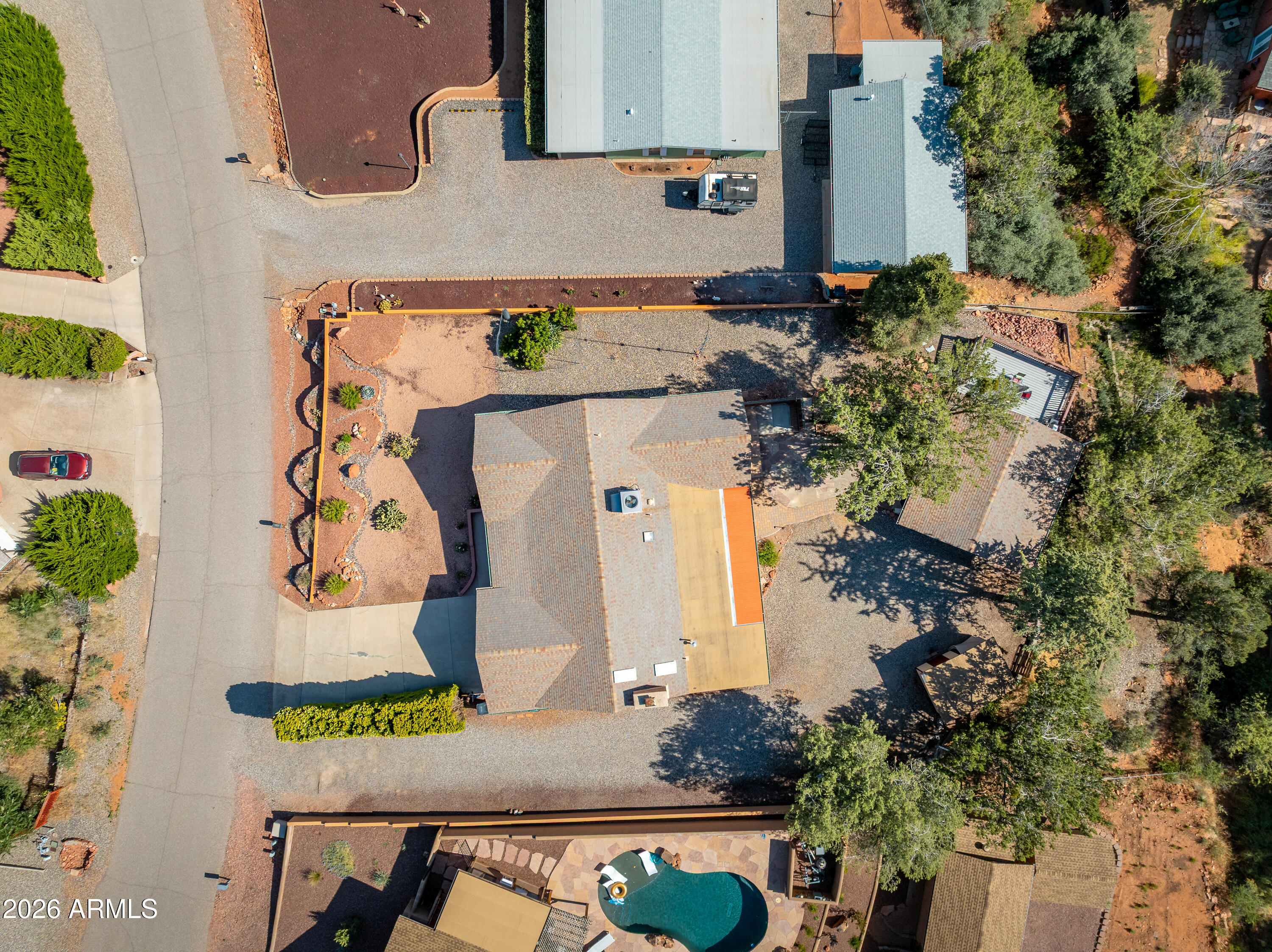 155 Meander Way Sedona, AZ 86336 - Photo 32 of 49 Aerial direct overhead