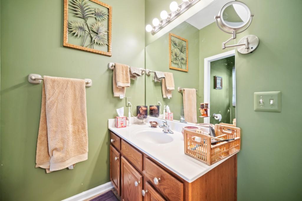 348 Mountain Laurel Walk Canton, GA 30114 - Photo 15 of 26 a bathroom with a sink mirror and a shower