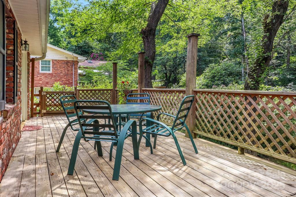 3 Stockwood Road Asheville, NC 28803 - Photo 11 of 36 a patio with wooden floor and outdoor seating