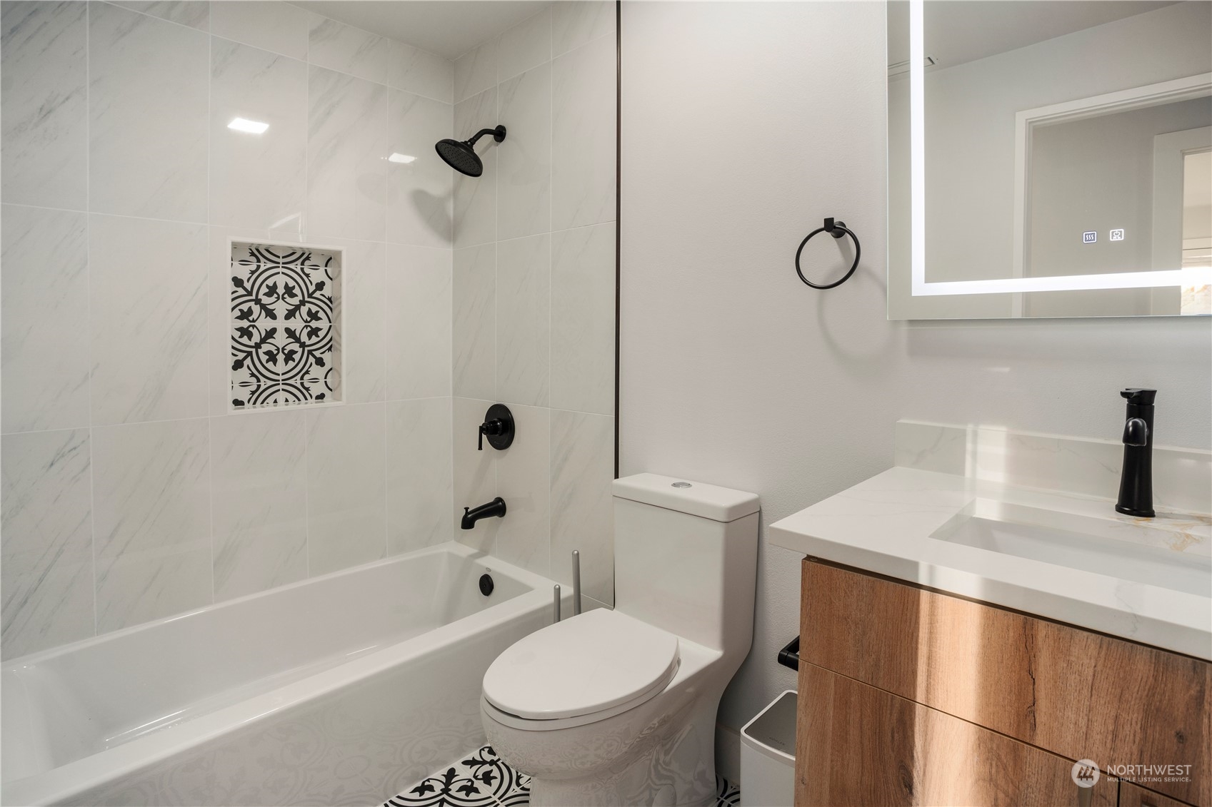 24301 7th Place West Bothell, WA 98021 - Photo 13 of 38 a bathroom with a granite countertop sink toilet and shower