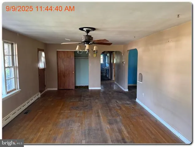 a view of a livingroom with a chandelier