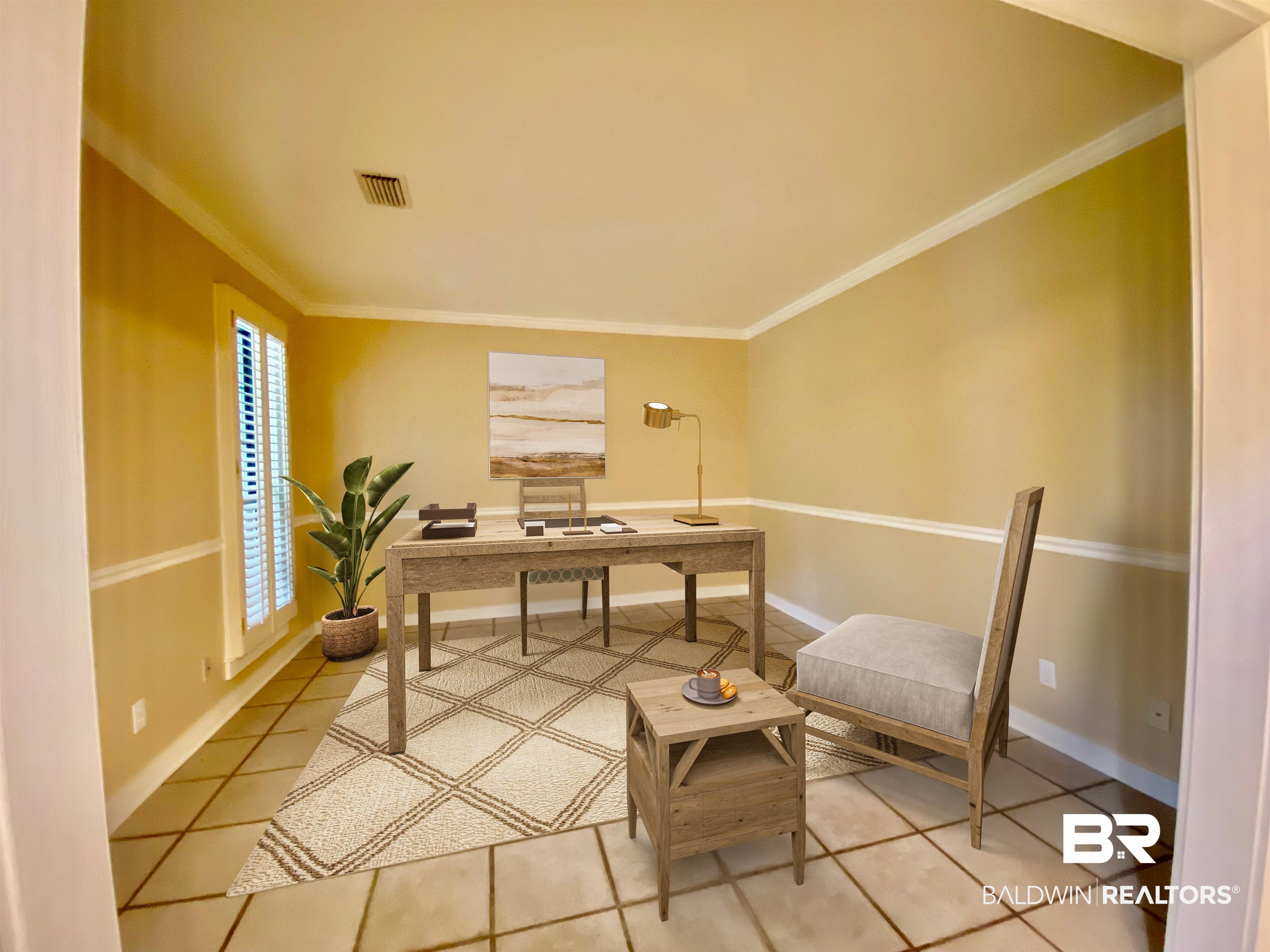 160 Mockingbird Lane Monroeville, AL 36460 - Photo 10 of 36 Office space featuring crown molding and light tile patterned floors