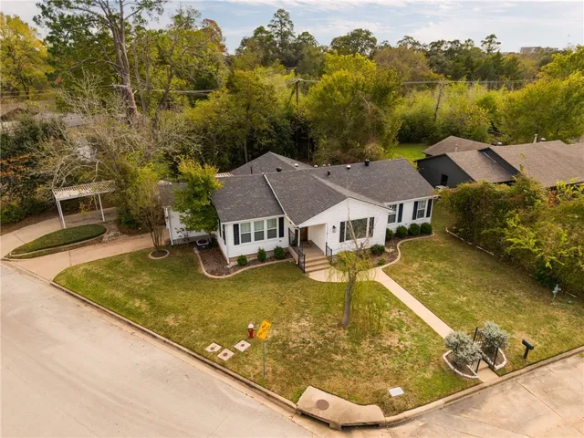 an aerial view of a house