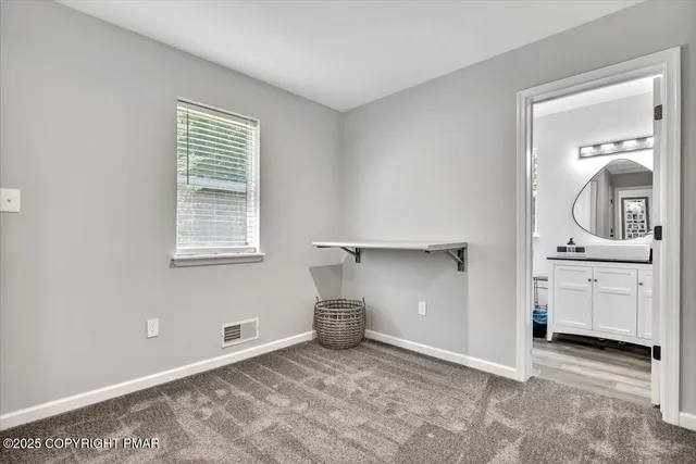 a view of a garden with a slide