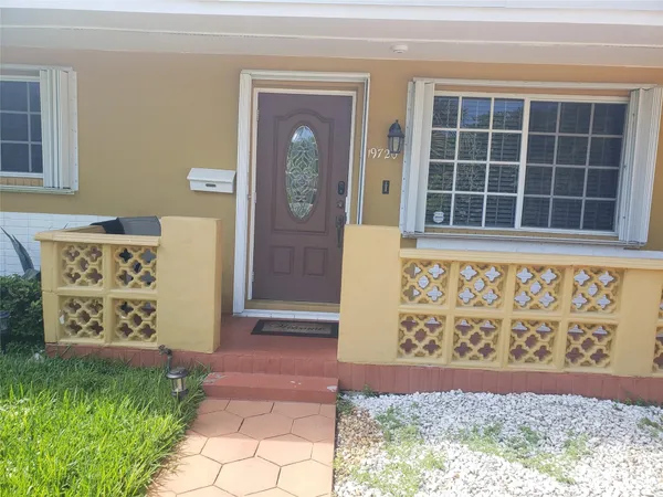 a front view of a house with a window