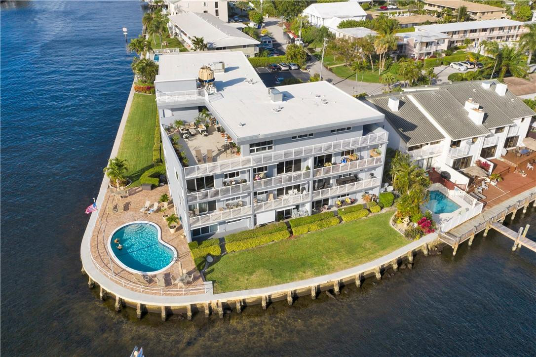 1201 South Riverside Drive, Unit PHB Pompano Beach, FL 33062 - Photo 32 of 33 an aerial view of a house with a swimming pool