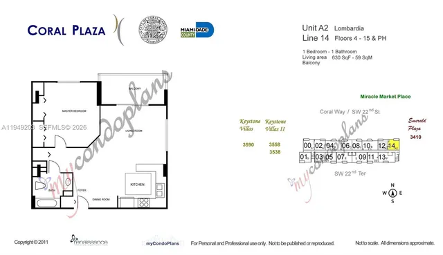 $2,200 | 3500 Coral Way, Unit 414, Miami, FL 33145