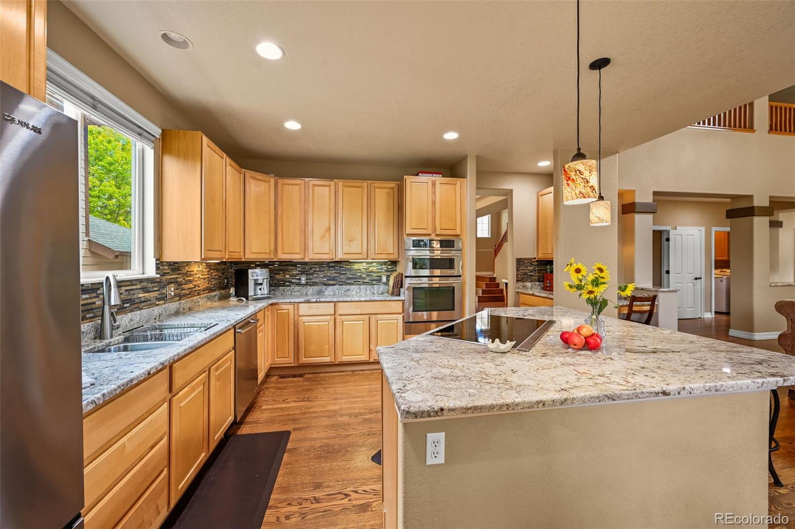 10123 Mockingbird Lane Highlands Ranch, CO 80129 - Photo 19 of 43 a kitchen with sink a counter top space and living room view